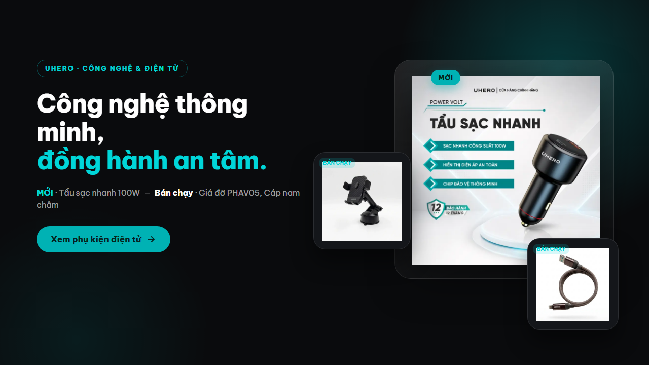 Tẩu sạc nhanh 100W UHERO